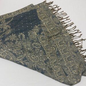 Chic Floral Paisley Glittery Scarf